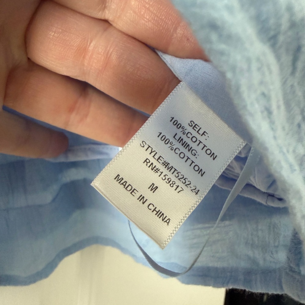Light Blue Spaghetti Strap Peplum Tank Top - Picture 4 of 7
